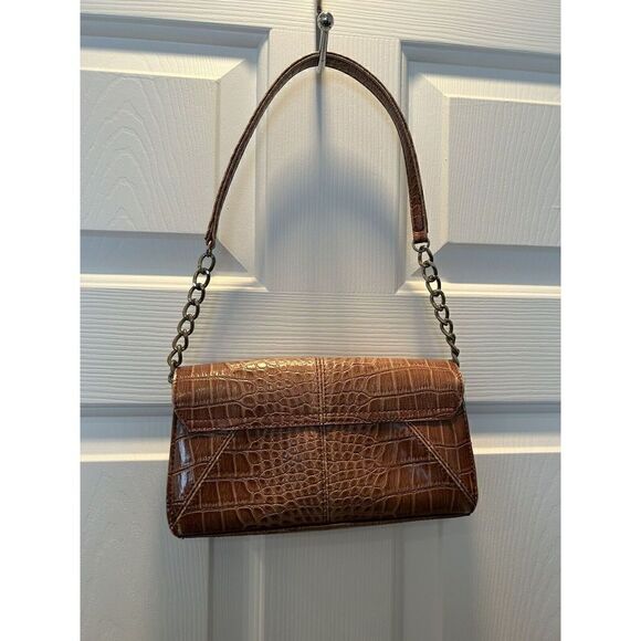 Liz Claiborne Brown Faux Crocodile Shoulder Bag - Picture 2 of 6